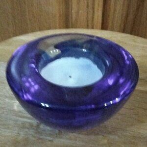 Vintage cobalt blue  swirl art candle  bowl